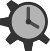Clock With Gear Clip Art